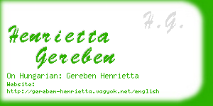 henrietta gereben business card